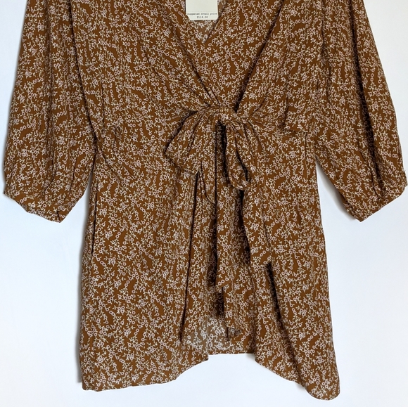 Free People Brown Floral Clara Tunic Top Small NWT - Picture 2 of 8